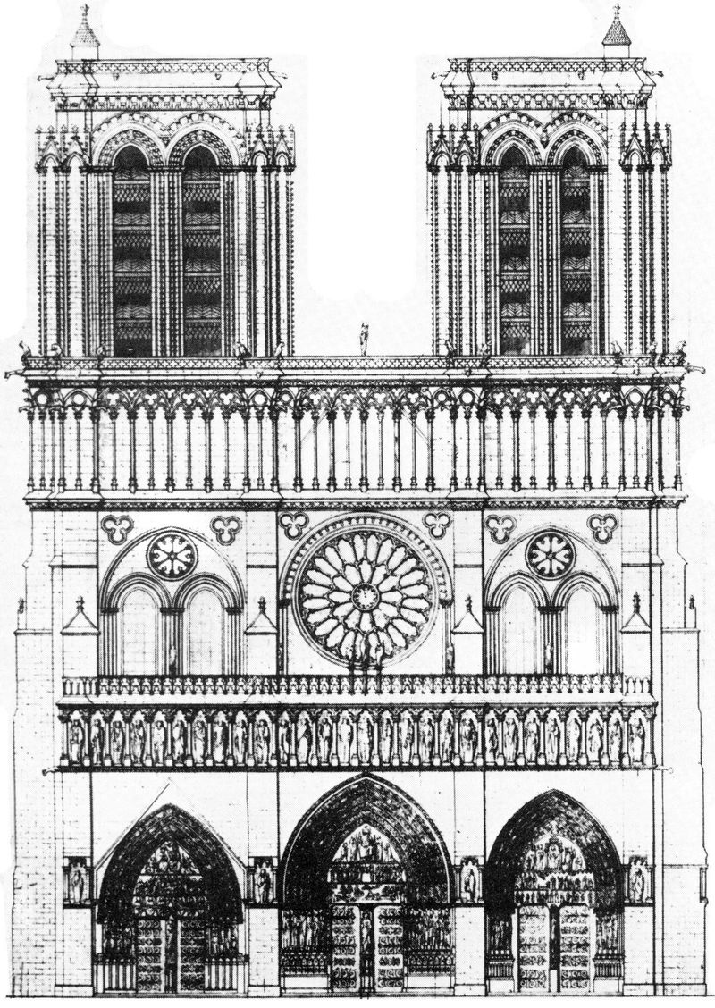 собор парижской богоматери фасад